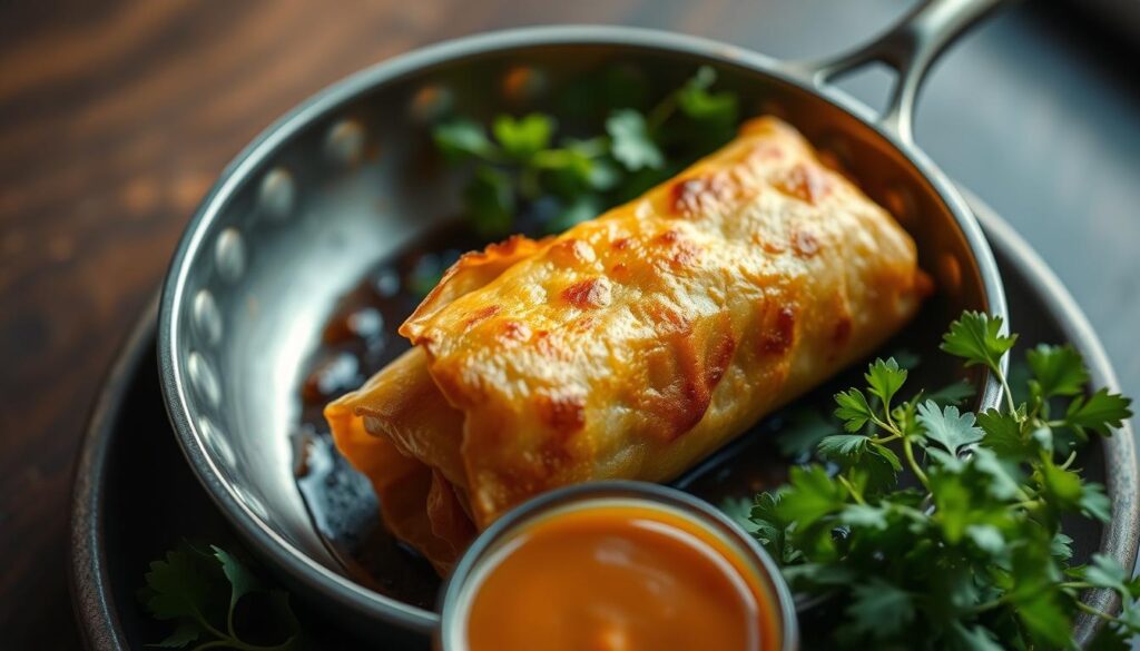 -Baked spring roll from the pan