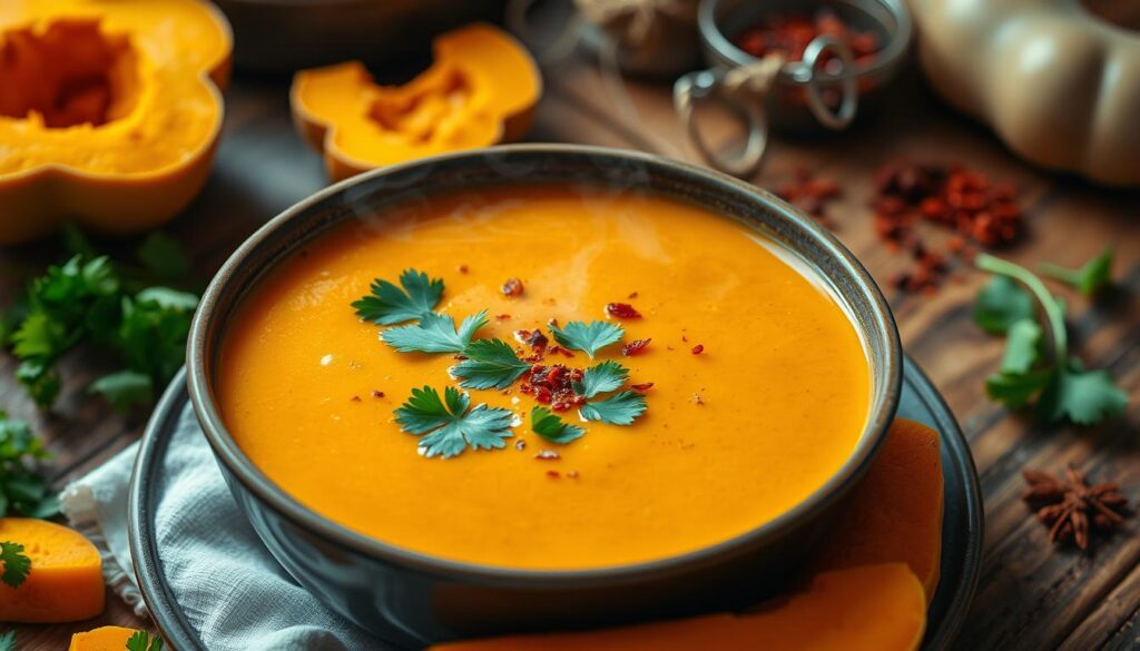 Healthy butternut squash curry soup