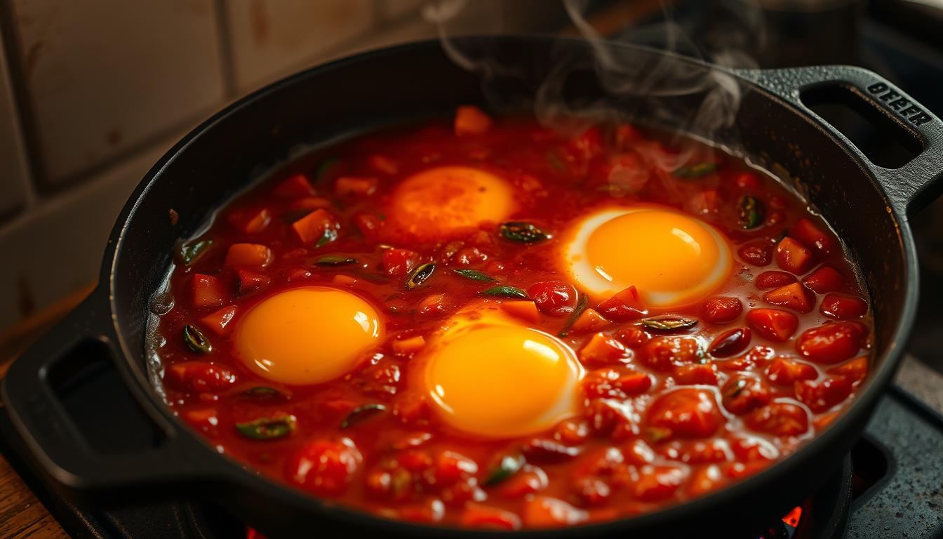 Shakshuka with Tomatoes and Chili Peppers