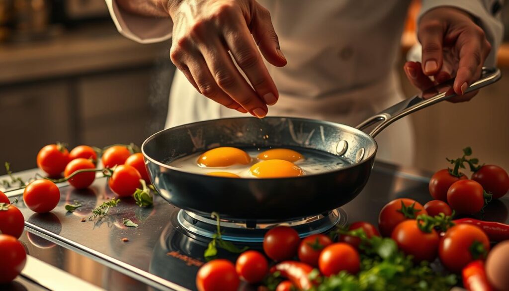 cooking technique for shakshuka